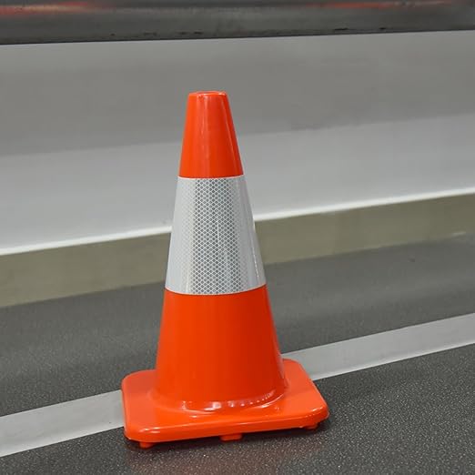 4 Pack 18" Traffic Cones with Reflective Collars – Durable PVC Safety Cones for Parking, Construction, Sports & Training – High Visibility, Weather-Resistant