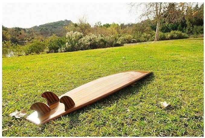 Wooden Surfboard Longboard Handmade Stylish Fins Glossy Exterior Red Cedar Epoxy Surfboard