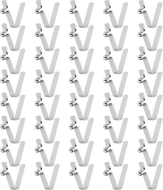 HARFINGTON Single Button Kayak Paddle Snap Spring Clip Spring Steel V-Shaped Hollow Lift Telescopic Locking Tube Pole Clips for Tent Camping
