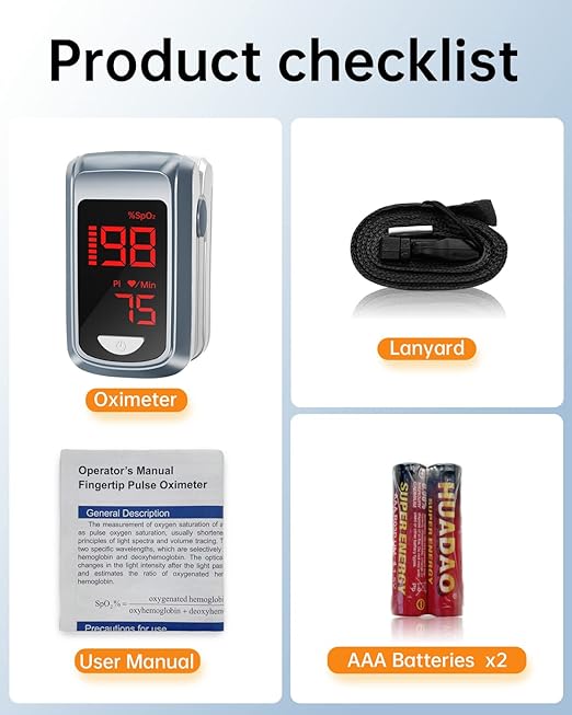 Pulse Oximeter Fingertip - HOLFENRY Oxygen Monitor Fingertip Mini SpO2 Pulse Oximeter Oxygen Saturation Monitor for SpO2/Heart Rate/PI Pulse Ox