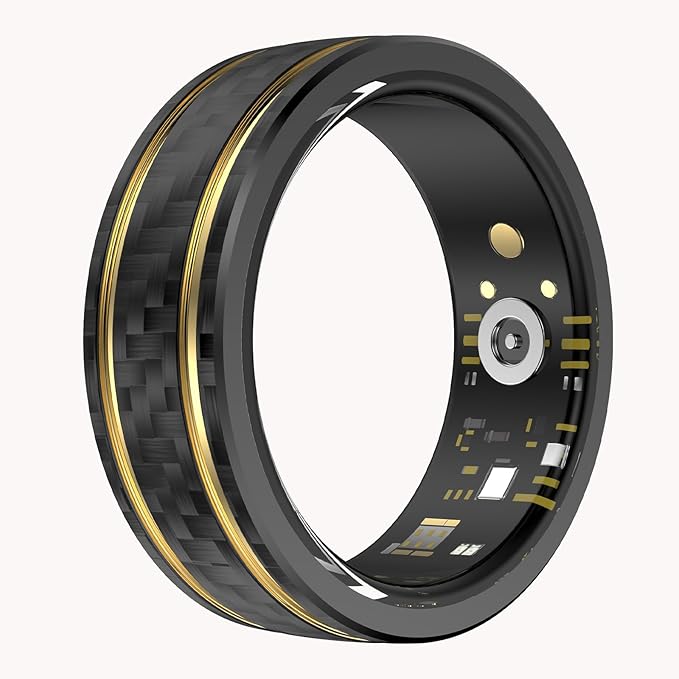 Loluka Smart Ring with Step Tracker Health Tracker with Sleep Monitor Heart Rate Monitor Family Care Fitness Ring Fitness Tracker No Subscription Fee for Android iOS Black 12