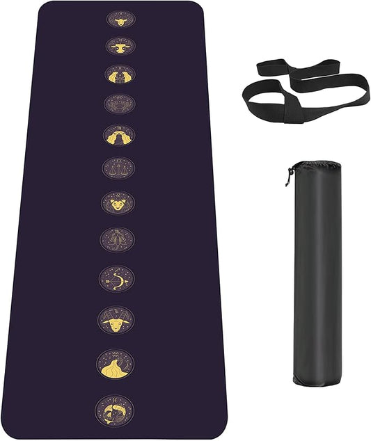 Non Slip Yoga Mat TPE Workout Mat for Men Women, Thick Workout Mat with Carrying Strap, Fitness Mats for Exercise, Yoga, Fitness, Pilates, Floor Workouts (72" x 24" x 6mm)