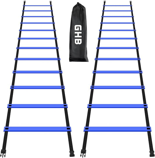 GHB Pro Agility Ladder Agility Training Ladder Speed 12 Rung 20ft with Carrying Bag