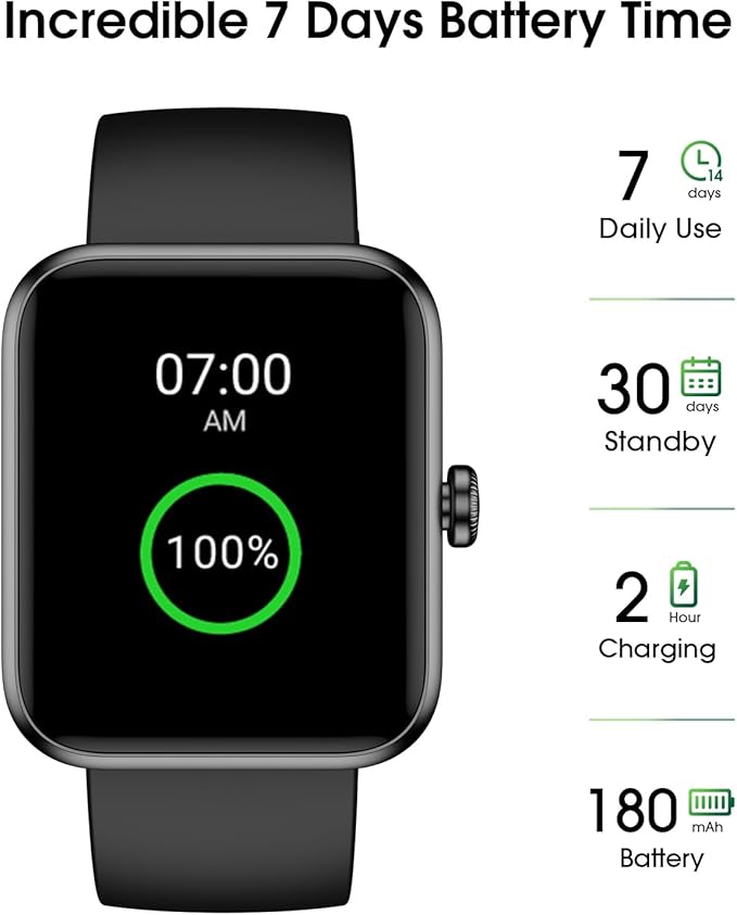 Smart Watch, Fitness Tracker with 45mm Touchcreen, Heart Rate Monitor, Blood Oxygen, Sleep Tracking Fitness Watch IP68 Waterproof Smartwatch for Women Men Compatible with Android iOS