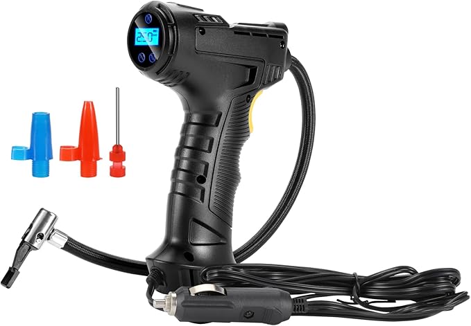150PSI Portable Air Compressor for Car Tires – Digital Tire Inflator with LED Flashlight, 12V Auto Pump for Cars, Motorcycles, Bikes, and Sports Balls