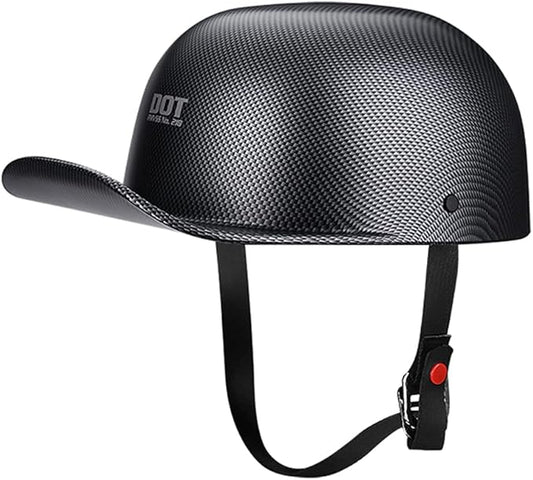 Vintage Open Face Motorcycle Helmet Retro Baseball Cap Half Helmets Women Men for Scooter Moped Cap Street Cruiser Jet - DOT Certified
