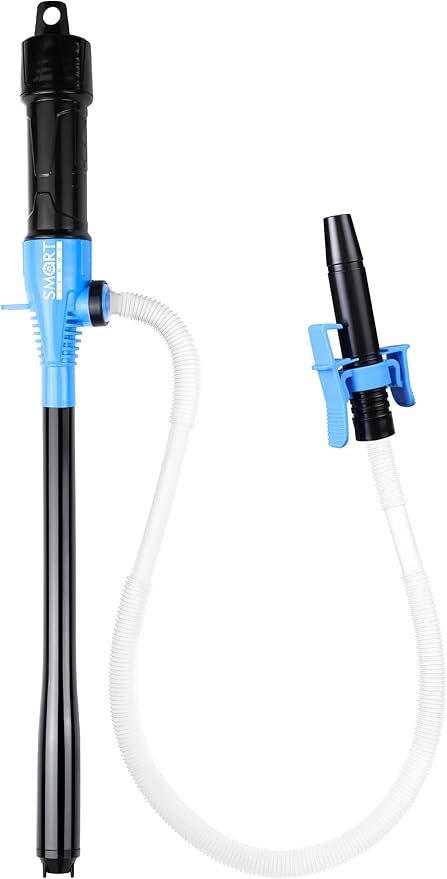 SMART JERRY - Battery Operated Fuel Pump | Electric Oil Transfer Pump for Gasoline, Diesel, Water, Transmission | 3 GPM Hand Pump with Locking Clip, Water Siphon Pump