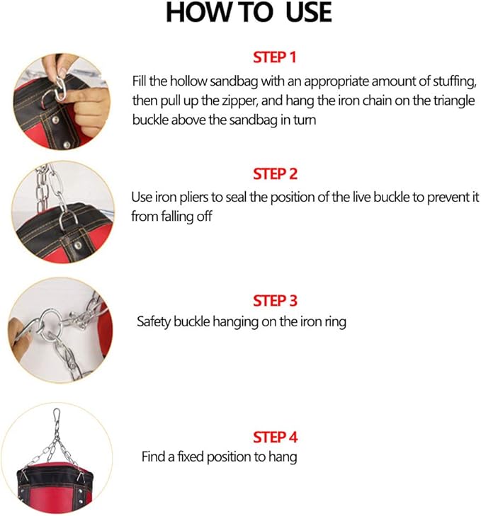 Punching Bag for Man Women Kids, Indoor/Garden Boxing Bag Unfilled Heavy Bag Set with Punching Gloves, Chain, Ceiling Hook for MMA, Kickboxing, Muay Thai, Karate, Taekwondo