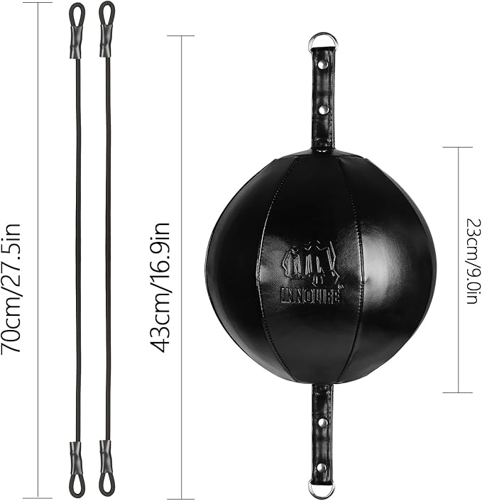 InnoLife Double End Punching Ball Striking Punching Bag Kit, Speed Striking Reflex Kit with Bungee Cords Perfect for Reaction, Agility, and Hand Eye Coordination Training