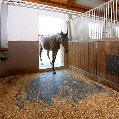 American Floor Mats - Heavy Duty Stall Tiles - Stable/Horse Tiles - Thick, Durable Rubber Flooring Solid Black 6' x 10' Set 3/4" Thick (15 Tiles Total)