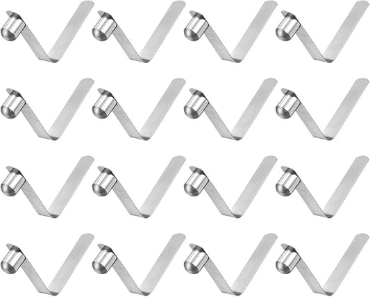 HARFINGTON 16pcs Single Button Kayak Paddle Snap Spring Clip 9.5x12.5x45mm 65Mn Spring Steel V-Shaped Solid Lift Telescopic Locking Tube Pole Clips for Tent Umbrella Camping
