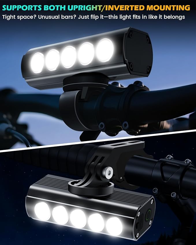 Super Bright Bike Lights for Night Riding- USB Rechargeable Bicycle Headlights, IPX5 Waterproof Bike Headlight and Taillight, Bicycle Light Set for Adult Kid Mountain Road Commuter Cycling