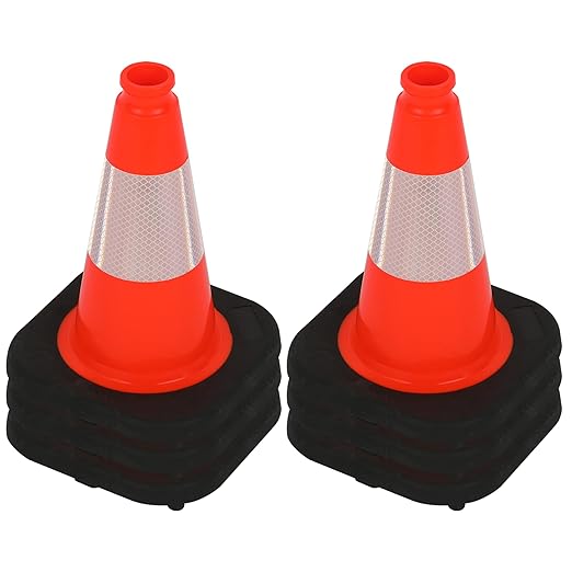 OrangeStar 12" Traffic Cones 6-Pack, Orange Safety Cones with Reflective Collar, Heavy Duty Base for Driving Practice, Parking Lots, Roadwork, Construction | Indoor & Outdoor Use