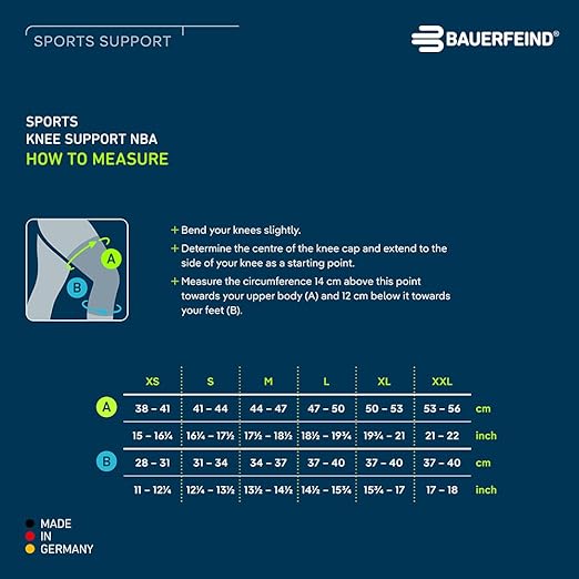 Bauerfeind Sports Knee Support NBA - Officially Licensed Basketball Knee Brace - Relief and Stabilization - Targeted Compression - Lightweight & Durable - White, Medium