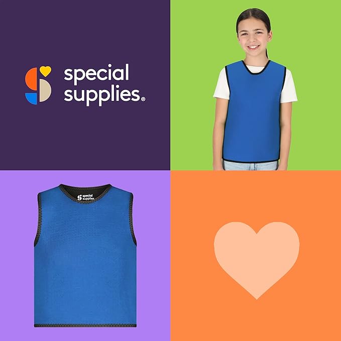 Special Supplies Sensory Compression Vest Deep Pressure Comfort (Blue, Meduim)