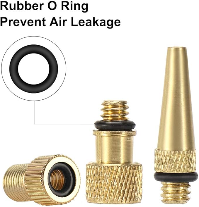 YASI Bicycle Presta Schrader Valve Adaptor, 16PCS Brass Bike Pump Adapters, Ball Pump Needle, Balloon Inflatable Toys Nozzle Inflator Adapter, Air Pump Accessories for Standard Pump or Air Compressor
