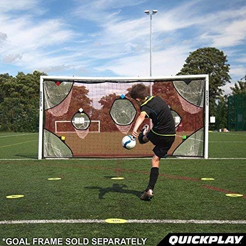 QuickPlay PRO Soccer Target Nets with 7 Scoring Zones – Practice Shooting & Goal Shots | Available in 4 Sizes | Portable Training Equipment | Soccer Frame Not Included