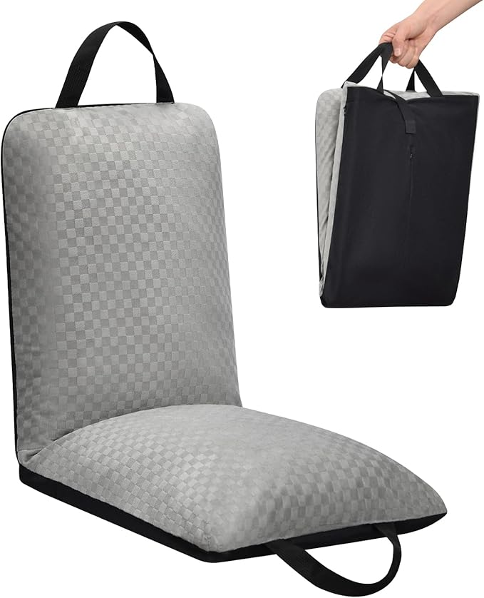 Love&go Portable Stadium Seat with Back Support for Bleachers, Soft Thick Padded Lightweight Seat for Outdoor Sports Concerts Camping