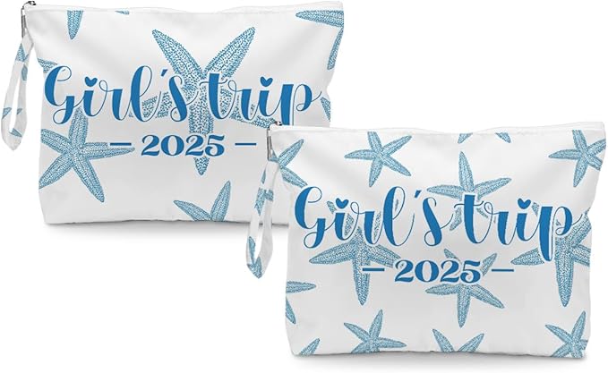 Fokongna 2PCS Girls Trip Gifts Favors Starfish Wet Bag Wet Dry Bag Beach Bag for Swimsuit Toiletry Bag Travel Essentials For Women, Beach Travel Gym Wet Dry Bag for Swimsuit Dirty Diaper Bag