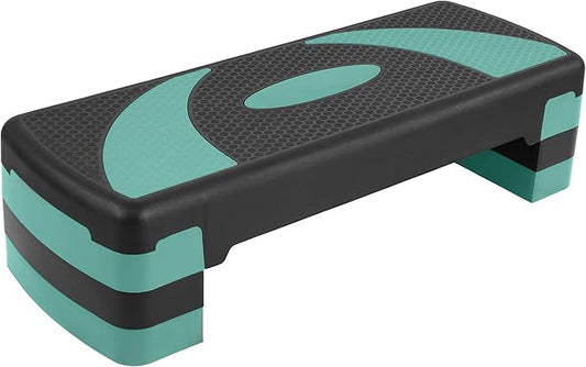 Fitvids Step Aerobic Platform, 31" Exercise Step with 3 levels Adjustable Height, 4 Stackable Risers, Fitness Training Workout Stepper for Home Gym, Cardio Strength, Black & Pink