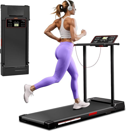 Treadmill for Home, Walking Pad with Handle Bar. 2 in 1 Walking Pad Treadmill 300+ lb Capacity, Compact Treadmills with Desk Workstation for Small Spaces. 3.0HP Portable Running Machine for Home Small