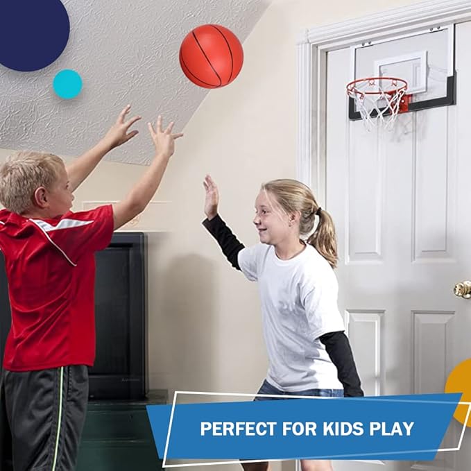 6 Inch PVC Mini Basketball for Indoor Hoops, Soft 6" Rubber Small Replacement Basketball for Over Door Hoop, Sand Beach Toy Balls, Little Pool Basketballs for Kids Toddler(4 PCS with Air Pump)