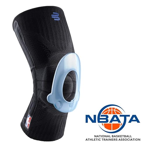 Bauerfeind Sports Knee Support NBA - Officially Licensed Basketball Knee Brace - Relief and Stabilization - Targeted Compression - Lightweight & Durable - Black, X-Small