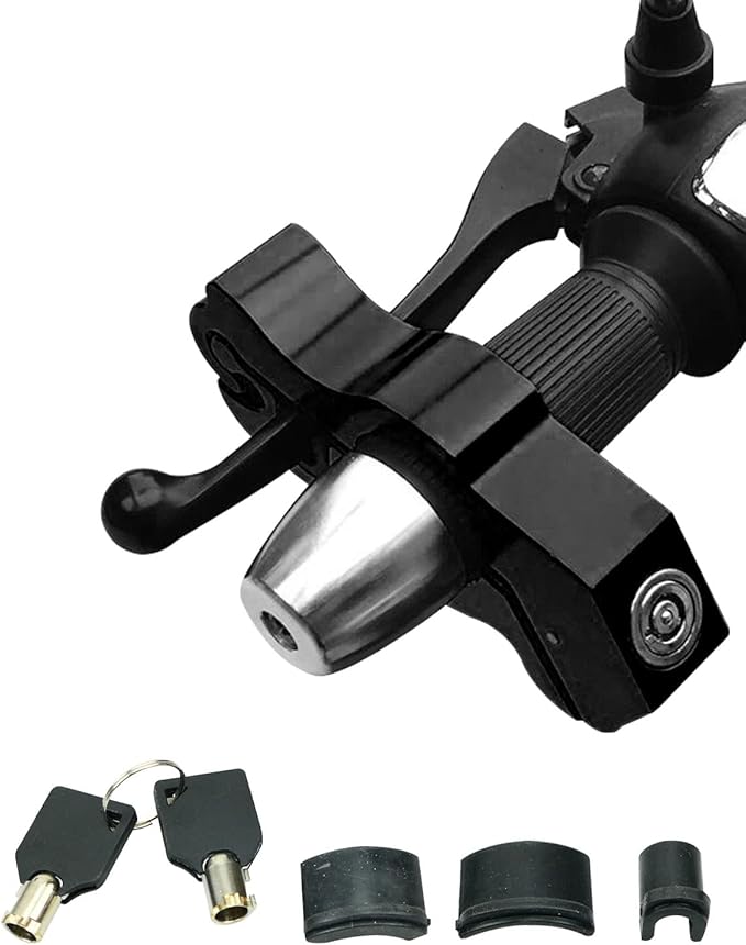 Motorcycle Throttle Lock, Universal Heavy Duty Motorcycle Grip Handlebar Lock Fit for Motorbike Sports Bikes Scooter Mopeds ATVs Black