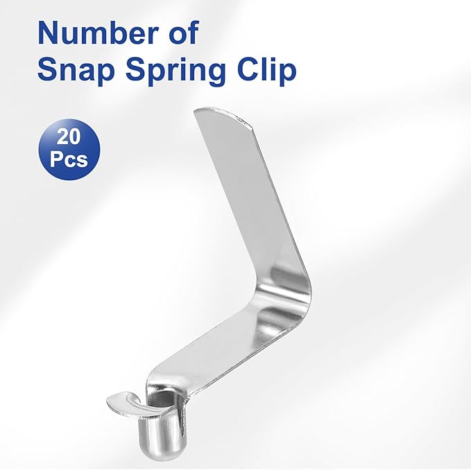 HARFINGTON Single Button Kayak Paddle Snap Spring Clip Spring Steel V-Shaped Hollow Lift Telescopic Locking Tube Pole Clips for Tent Umbrella Camping