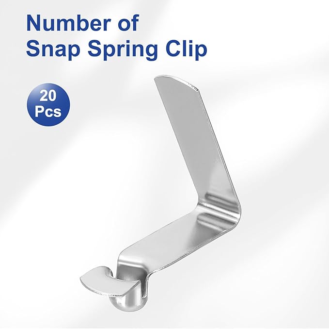 HARFINGTON Single Button Kayak Paddle Snap Spring Clip Spring Steel V-Shaped Hollow Lift Telescopic Locking Tube Pole Clips for Tent Umbrella Camping