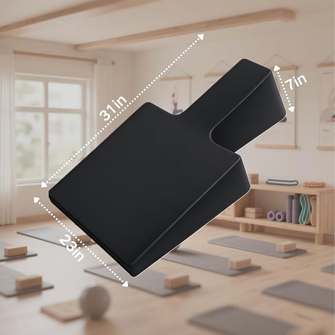 Large Upholstered Pilates Wedge - Workout Cushion for Reformer & Floor Exercises, Non-Slip Yoga Pilates Accessories for Home Gym, Studio or Physical Therapy