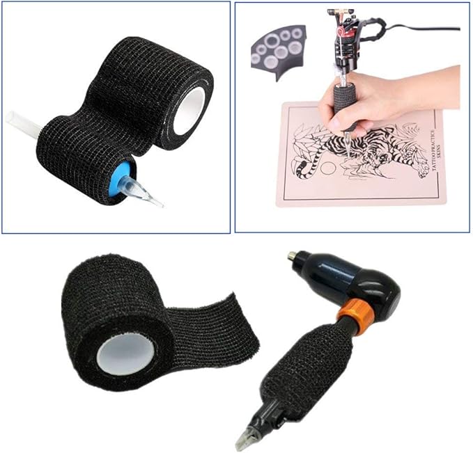 OZER 12 Pack 2 Inch x 5 Yards Self Adhesive Bandage Breathable Cohesive Bandage Wrap Rolls Elastic Self-Adherent Tape for Stretch Athletic, Sports, Wrist, Ankle (Black, 2 Inch)