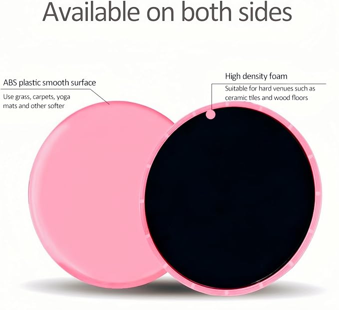 Exercise Core Sliders, Dual Sided Exercise Gliding Discs Use on Carpet or Hardwood Floors, Light and Portable, Perfect for Abdominal&Core Workouts