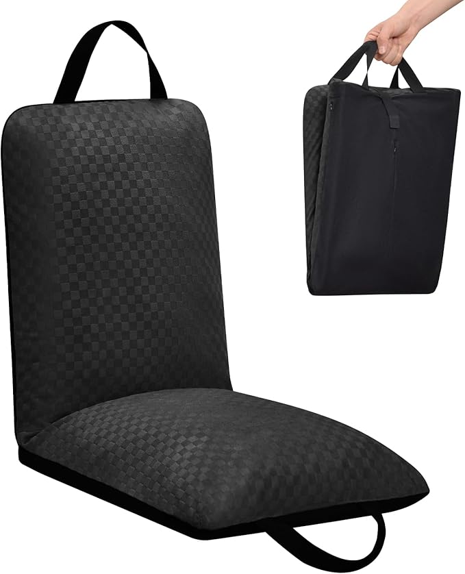 Love&go Portable Stadium Seat with Back Support for Bleachers, Soft Thick Padded Lightweight Seat for Outdoor Sports Concerts Camping