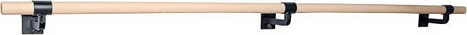 VITA Barre Wall-Mounted Single Ballet Barre, Geo, Wood | Fixed Height, Made in USA, Home, Studio or Gym Exercise Equipment for Kids & Adults | Dance, Fitness, Pilates