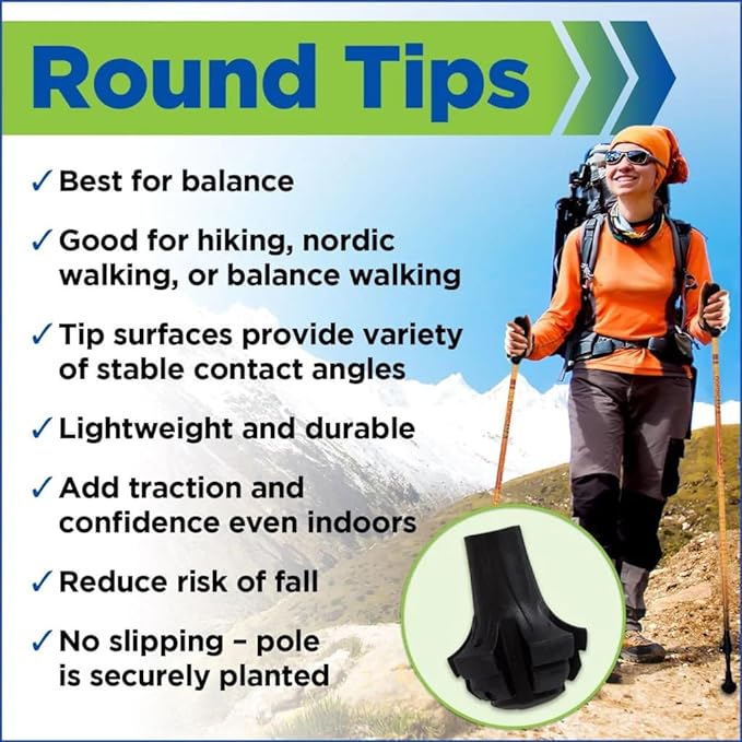 York Nordic Motivator Walking Poles for Balance and Rehab - Patented Stability Grips - Lightweight, Adjustable, and Collapsible - 2 Pieces Adjustable w/flip Locks - Heights 4'6" up to 6'2" - 230 lbs