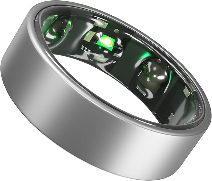 Gabit Smart Ring | AI Food Logging, 7+ Day Battery | Sleep, Fitness, Nutrition, Stress | 30+ Workout Modes, Weight Loss | Buy Sizing Kit First | Smart Ring for Men & Women | Titanium, Matte Silver 9