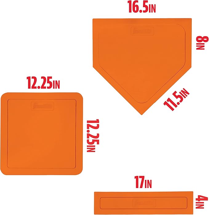 Franklin Sports MLB Throw Down Baseball Bases with Home Plate + Pitcher's Rubber - Backyard Rubber Base Set Perfect for Baseball, Teeball + Kickball