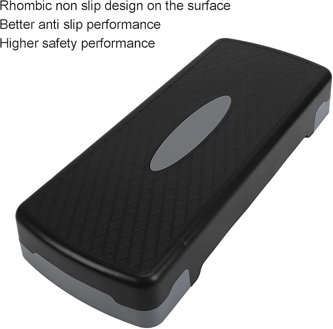 Generic Exercise Step Platform, Anti-Slip Plastic Adjustable Yoga Aerobic Step Platform for Home Gym