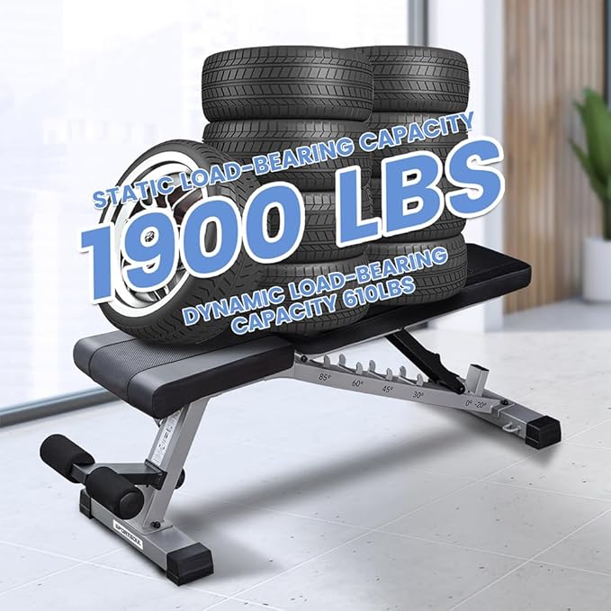 SPORTSOUL Adjustable Weight Bench Heavy Duty Fitness Bench For Weight Training, Home Gym Bench, Weightlifting and Strength Training, Upgraded Breathable Leathaire Bench Material, Black