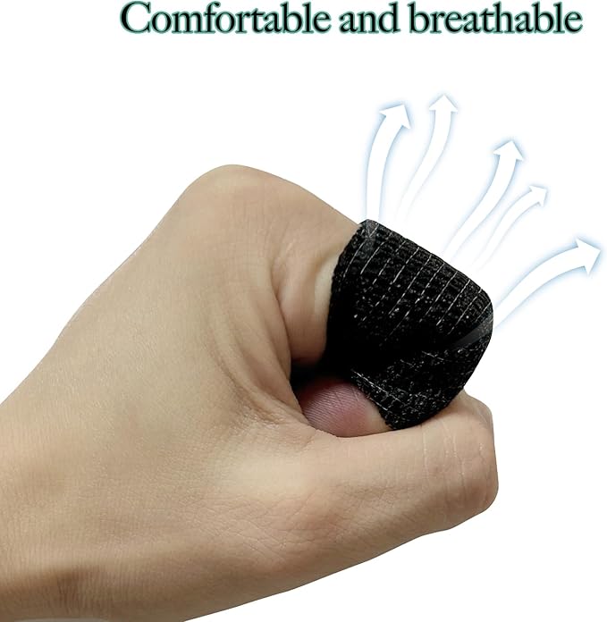 125 Rolls Self Adhesive Bandage Wrap 2 inch Cohesive Bandage Wrap Stretch Bandages Wraps Tape Elastic Self-Adherent Tape for Wrist Ankle Sports Swelling Sprains （Black）