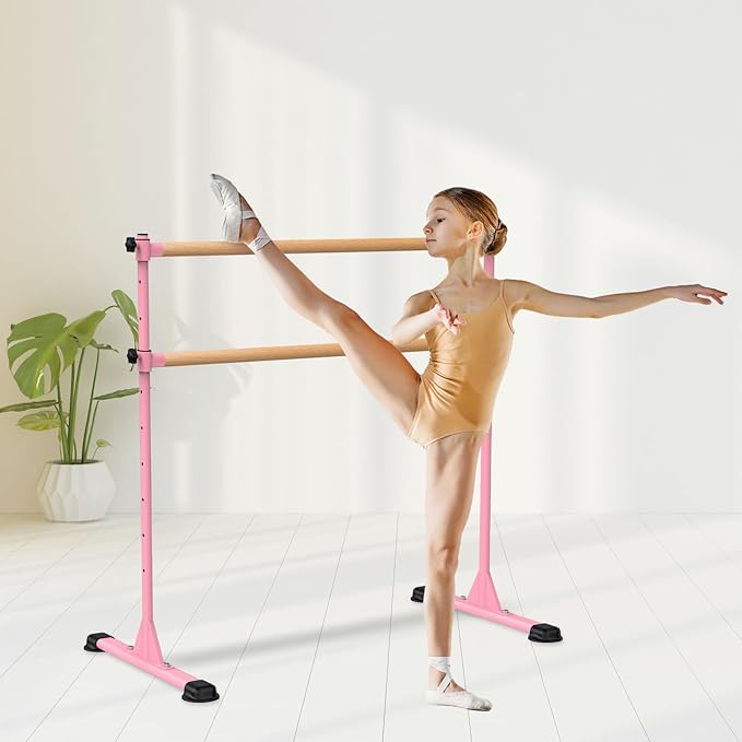 Height Adjustable Ballet Barre, Heavy Duty Freestanding Dance Bar, Anti-Slip Sturdy for Kids & Adults, Ideal for Home, Ballet, Fitness, Yoga