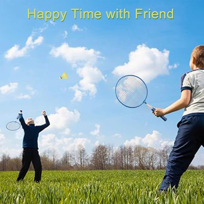 Badminton Rackets for Children,12 in 1 Shuttlecocks Racquet Sports Set w/Lightweight Carrying Bag for Kids Professionals Beginner Players Indoor Outdoor Sport Game