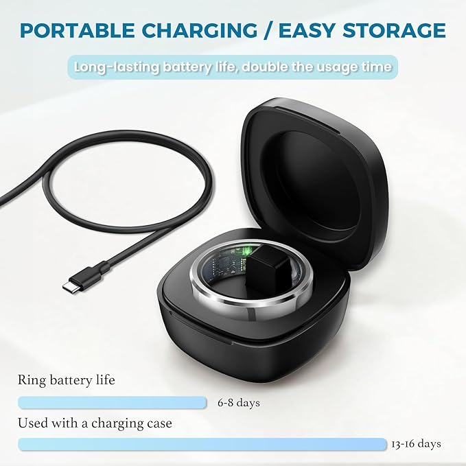 Smart Ring for Women Men Fitness Tracker with Blood Pressure,Heart Rate,Sleep Monitoring,Step Counting,for iPhone and Android,Waterproof Smart Blood Pressure Monitor,No Subscription Fees (Silver 9)