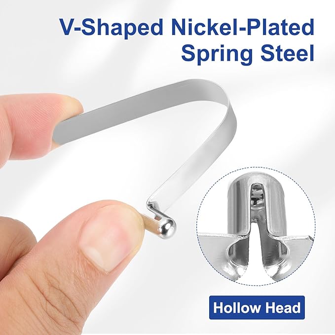 HARFINGTON Single Button Kayak Paddle Snap Spring Clip Spring Steel V-Shaped Hollow Lift Telescopic Locking Tube Pole Clips for Tent Umbrella Camping