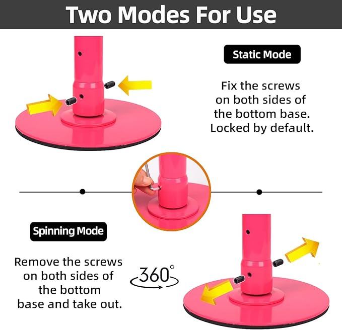 PRIOR FITNESS Premium Dance Pole Removable 45mm Spinning & Static Dancing Pole Heavy-Duty Steel Pole Dancing Pole, Adjustable Height Professional Grade Excellent for Home Exercise Club Gym