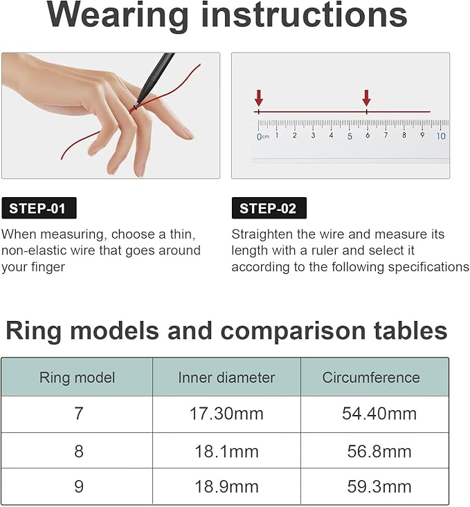 Smart Ring for Women & Men - Health & Fitness Tracker with Heart Rate, Blood Oxygen, Sleep Monitoring, 128 Sports Modes, IP68 Waterproof, Gesture Control, No Subscription Fees (7#)