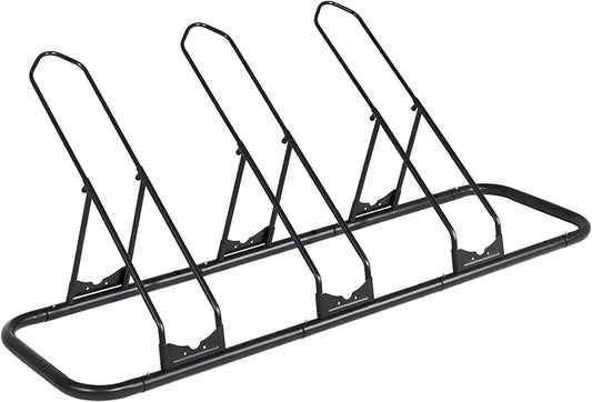 CyclingDeal Bike Rack Floor Parking Bike Stand for up to 6 Bicycles | Indoor, Home & Garage Storage Rack | Stable & Secure Bicycle Stand w/Tire Grooves Up to 29", Holding Plates & Custom Spacing
