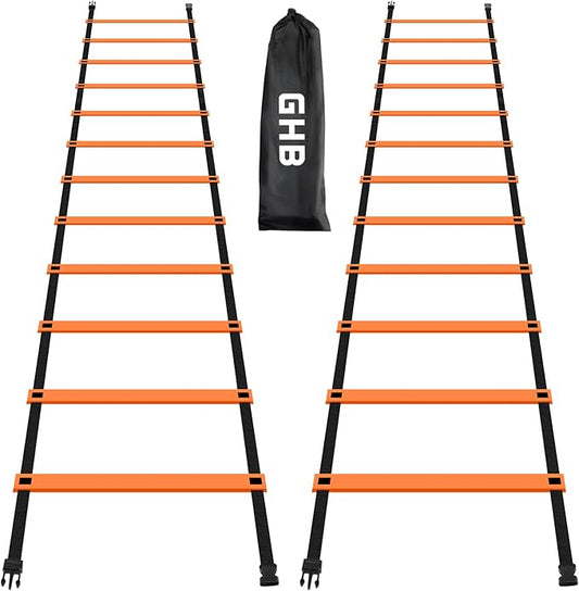 GHB Pro Agility Ladder Agility Training Ladder Speed 12 Rung 20ft with Carrying Bag