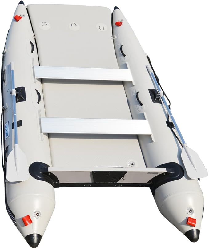 BRIS 11 ft Inflatable Catamaran Inflatable Boat Inflatable Dinghy Mini Cat Boat Gray